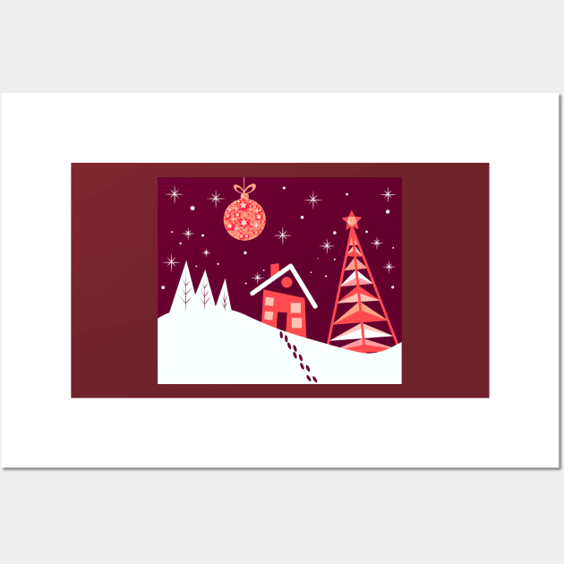 Winter Season Christmas Holiday Mood Wall Art by JeLoTall